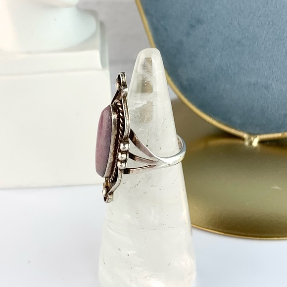 SOLD‼️Vintage NAKAI Native American NavajoBoho Sugilite Sterling Silver Ring - Picture 9 of 14